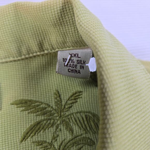 Tommy Bahama Green Short Sleeve 100% Silk Button Up Shirt‎ Men's Size XXL - Picture 3 of 6